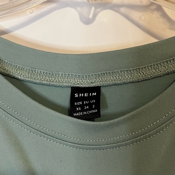 Shein EZWear Mint Green Long Sleeve Slogan Tee XS Love Yourself - Picture 2 of 3